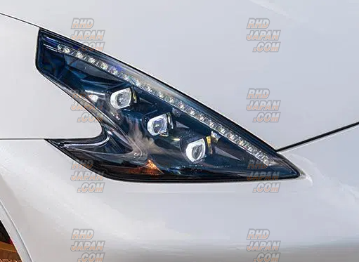 78 Works Full LED Headlight Set Black - Fairlady Z Z34 - RHDJapan